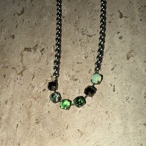 Sabika Green Crystal 6 Stone  Necklace